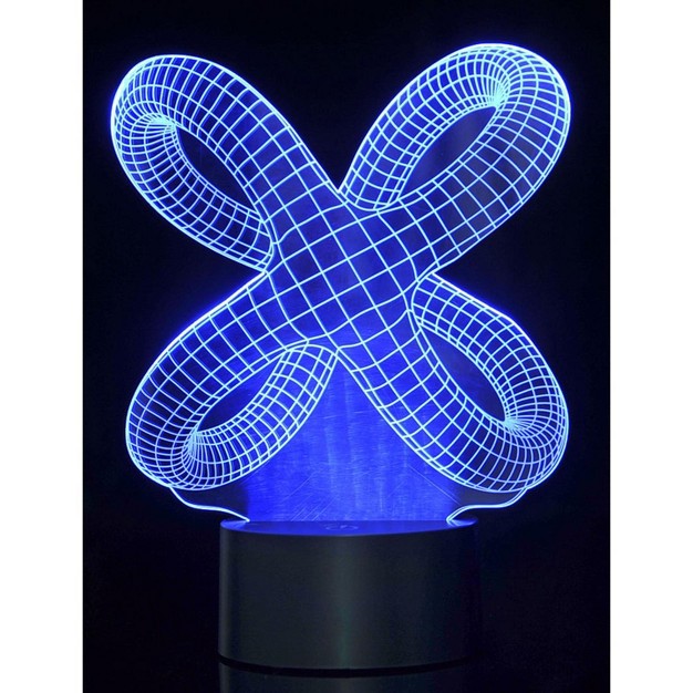 Link 3d Crisscross Rings Laser Cut Precision Multi Colored Led Night Light Lamp Great For Bedrooms Dorms Dens Offices And More Black