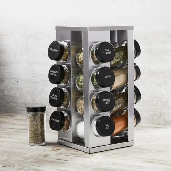 Kamenstein 16-Jar Heritage Revolving Countertop Spice Rack Organizer