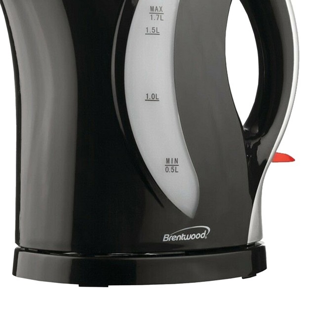 Brentwood 1 7 Liter Cordless Plastic Tea Kettle In Black And Silver