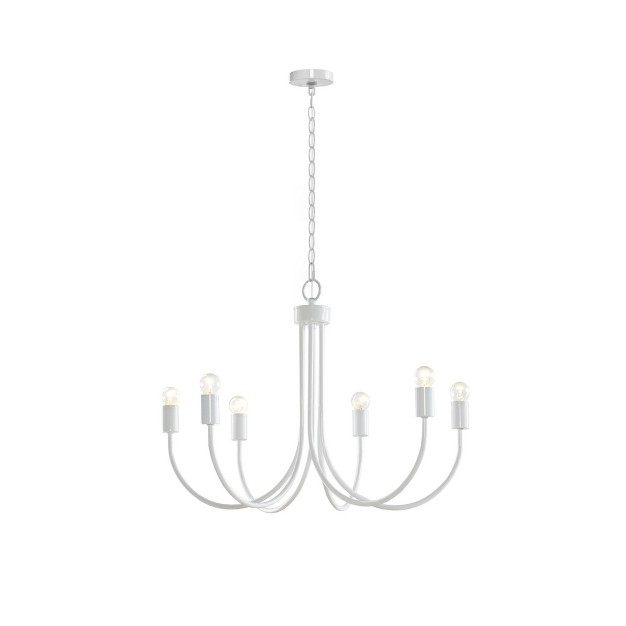 Ellie 6 light Chandelier White 510 Design