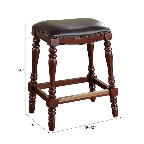 Cordale Faux Leather Saddle Seat Counter Stool by Greyson Living