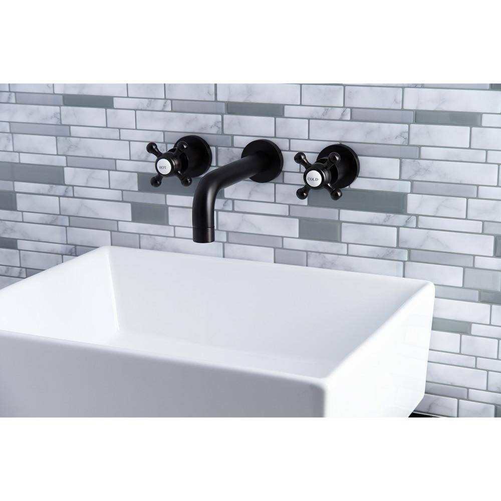 Kingston Brass Metropolitan 2-Handle Wall-Mount Bathroom Faucets in Oil Rubbed Bronze HKS8125BX