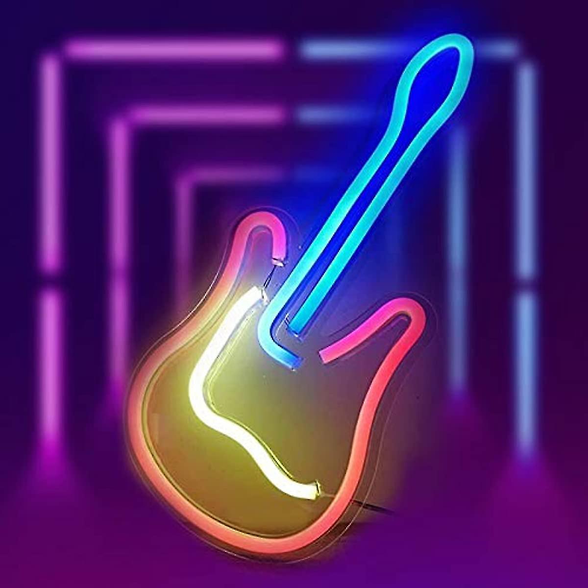 Wall Mounted Neon Light Usb Guitarshaped Led Lamp Neon Sign Guitar Neon Light Sign For Home Bar Hotel Decor