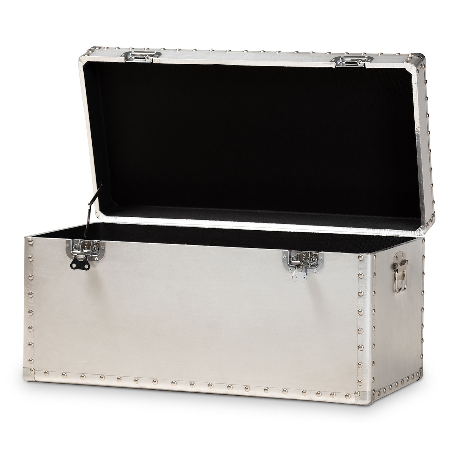 Baxton Studio Serge Silver Storage Trunk