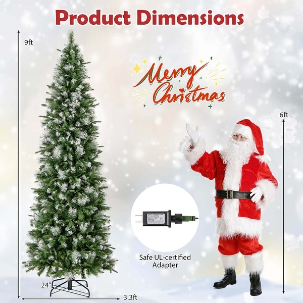 Costway 6/7.5/9 FT PreLit Artificial Christmas Tree with 580/820/1228