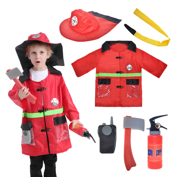 TOPTIE Fire Fighter Costume with Tools for Kids  C...