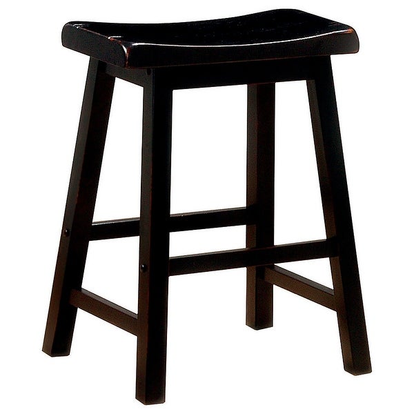 Wooden Casual Counter Height Stool， Dark Brown