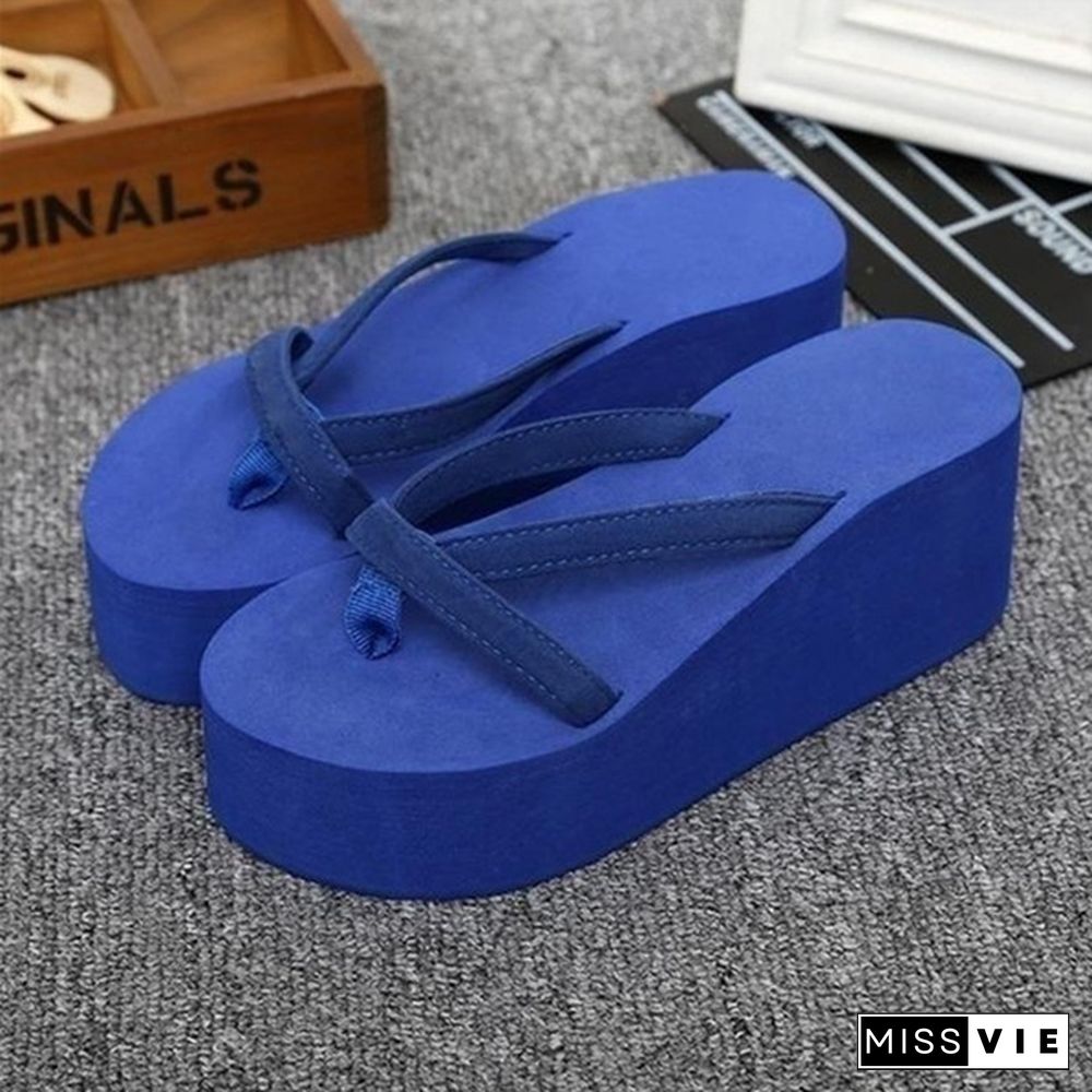 Women Casual Fashion Wedges Flip Flops Outdoor Slippers for Summer Platform Shoes