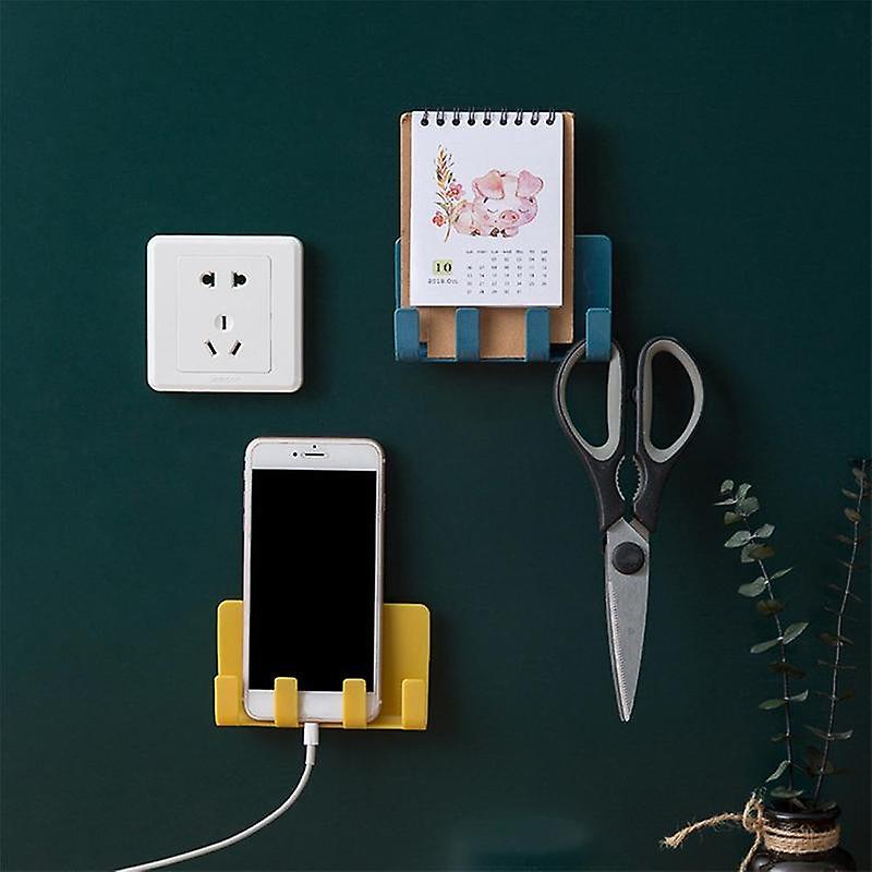 Creative Phone Charging Holder Bracket Multifunction Wall Mount Stand Adhesive Durable Socket Rack Storage Support Hanger