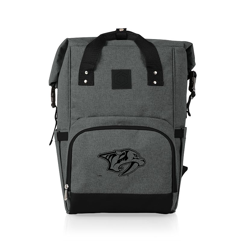 Picnic Time Nashville Predators On The Go Roll-Top Cooler Backpack