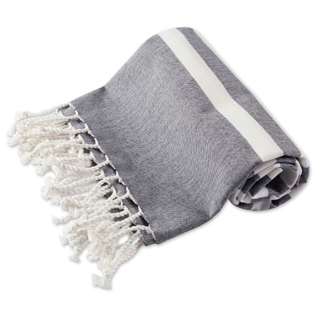 Fouta Striped Throw Blanket Design Imports