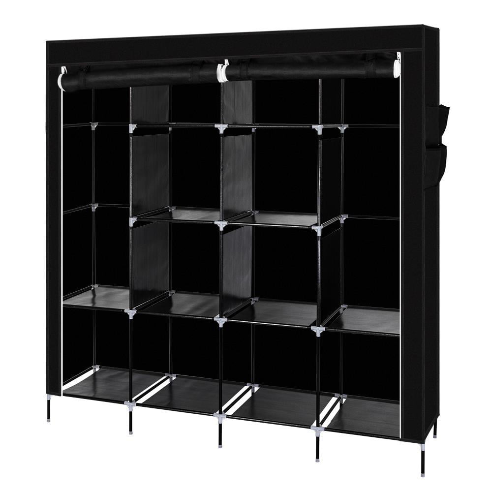 GoDecor 67" Clothes Closet Portable Wardrobe Clothes Storage Rack 12 Shelves 4 Side Pockets