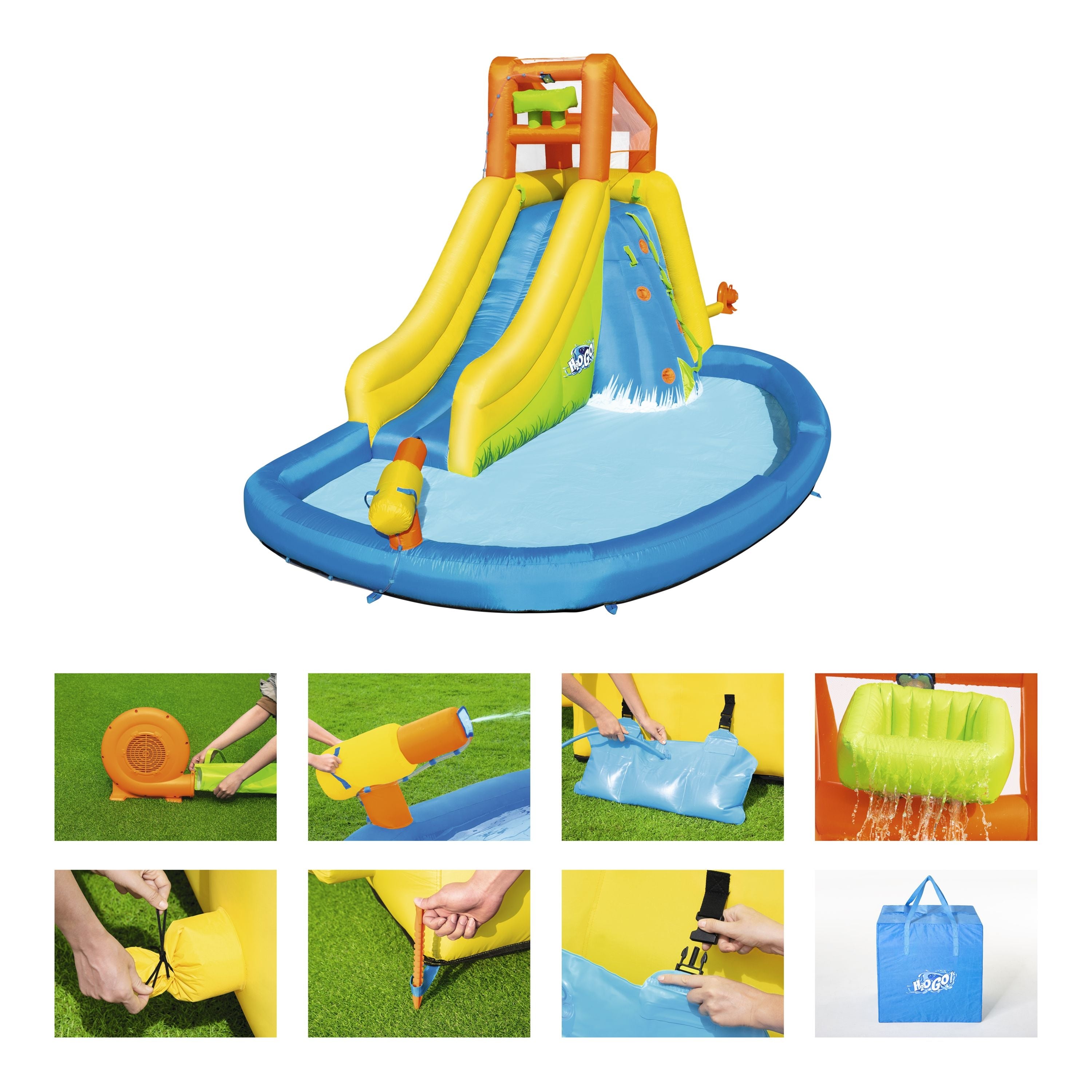 Bestway H2OGO! Mount Splashmore Kids Outdoor Inflatable Water Slide Splash Park