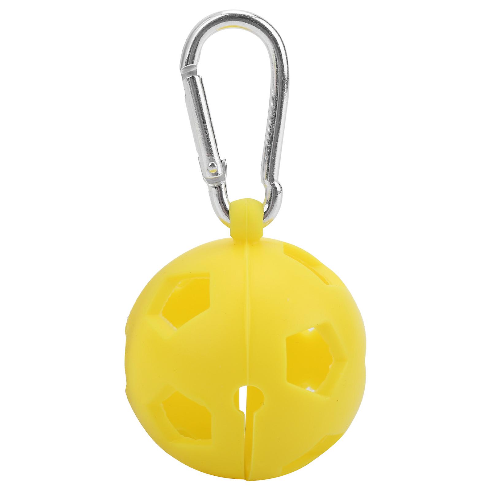 Golf Ball Protective Cover Silicone Sleeve Holder With Keychain Golf Training Accessoryyellow