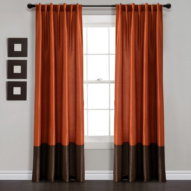 Home Boutique Prima Back Tab rod Pocket Window Curtain Panels Brown rust 54x84 Set