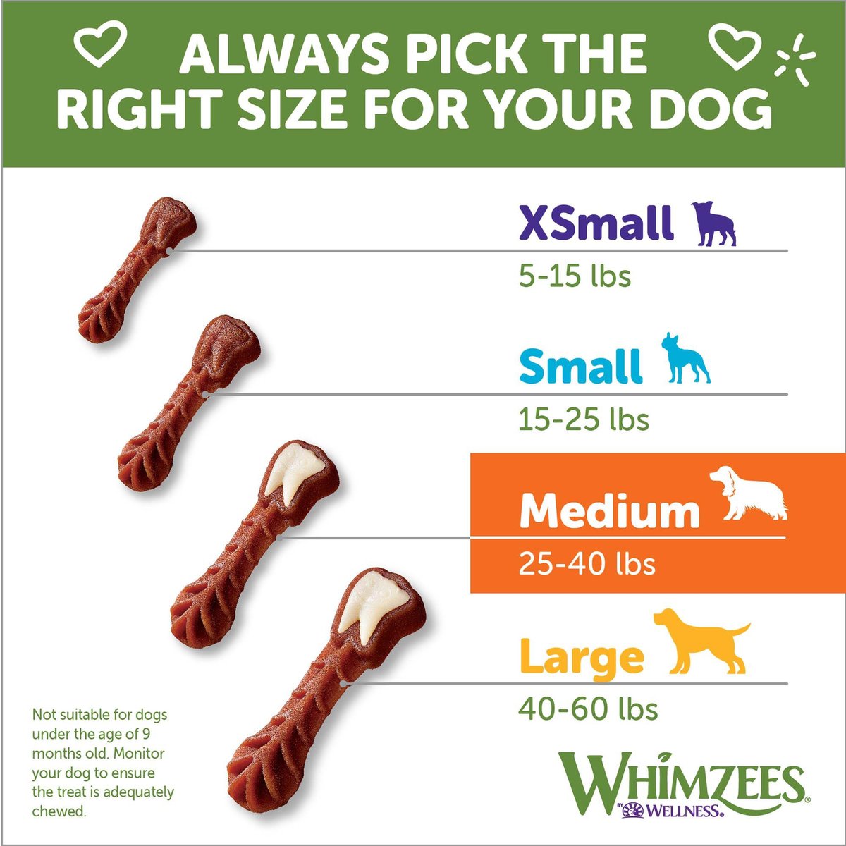 WHIMZEES Brushzees Medium Grain-Free Natural Daily Dental Dog Treats