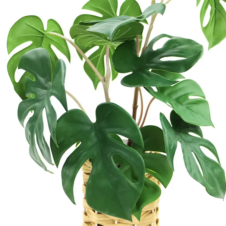 46cm high 13lvs faux monstera deliciosa plants with pot wholesale