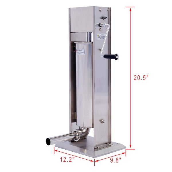 0.8-Gallon Stainless Steel Commercial Dual Speed Vertical Sausage Maker Meat Filler with 4 Stuffing Tubes - - 38053124