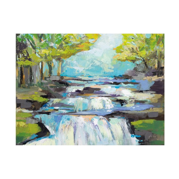 X 19 quot Jeanette Vertentes x27 the Waterfall x27 Unframed Wall Canvas Trademark Fine Art