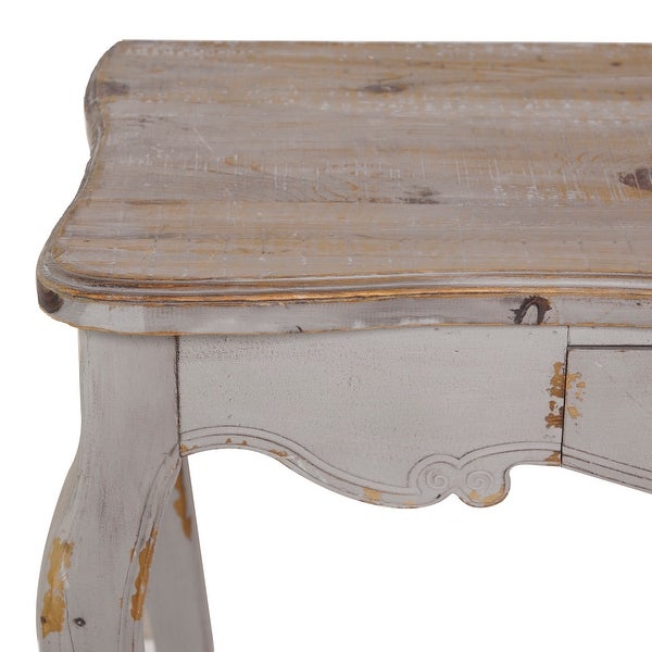 White Wood Farmhouse Console Table 31 x 43 x 17