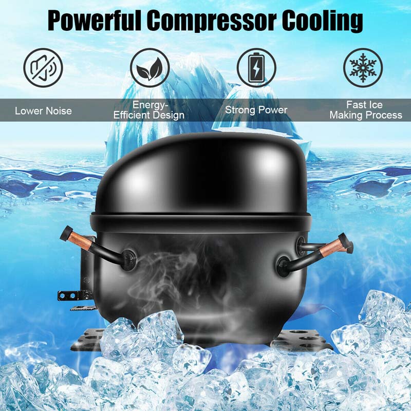 48LBS/24H Portable Ice Maker Countertop, Auto Self-Clean Stainless Ice Machine with LCD Display