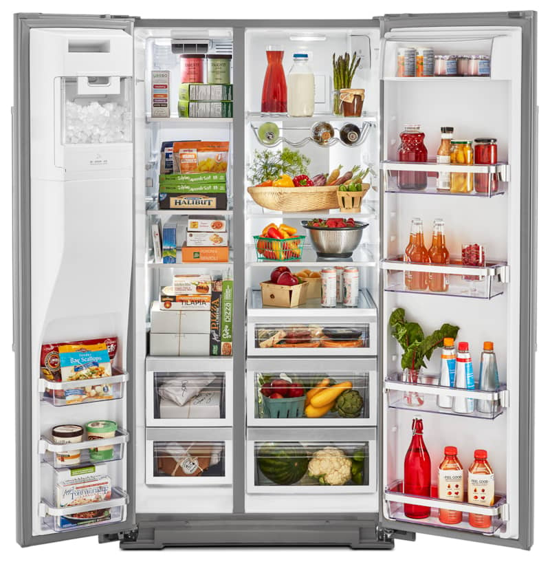 KitchenAid ADA 24.8 Cu. Ft. PrintShield Stainless Steel Side-By-Side Refrigerator With Exterior Ice And Water Dispenser