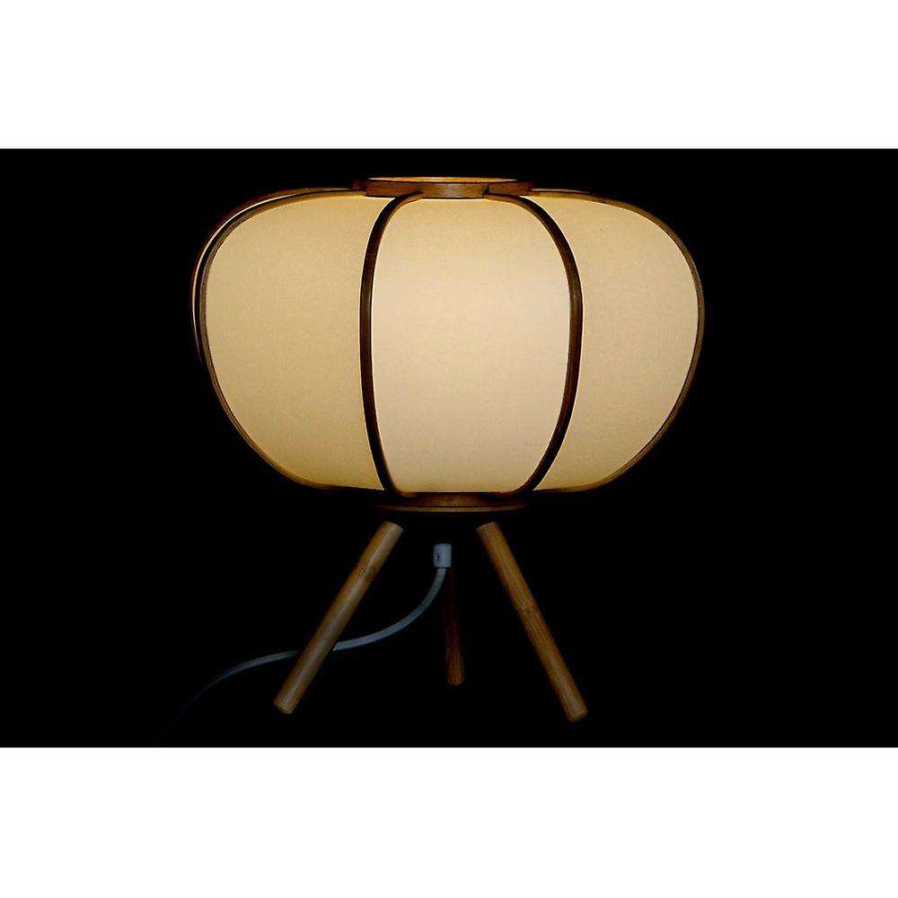 Desk lamp dkd home decor white polyester bamboo 220 v 50 w