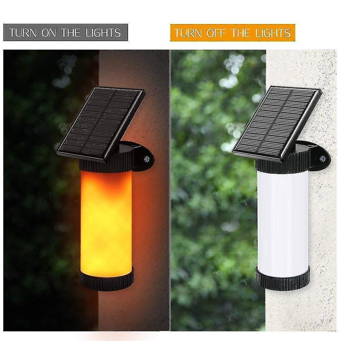 Solar Wall Lights Flickering Flames 102 Led Outdoor Decor Night Light Waterproof New Design For Gar