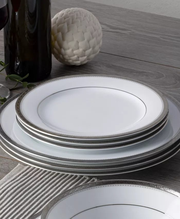 Noritake Charlotta Platinum 4 Piece 8.25 Salad Plates Set Service for 4