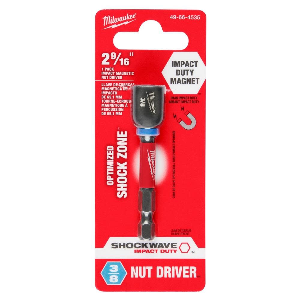 Milwaukee SHOCKWAVE 2-9/16 in. Magnetic Nut Driver 3/8 in. 49-66-4535 from Milwaukee