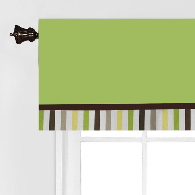 Bacati Mod Stripes Green yellow brown Window Valance