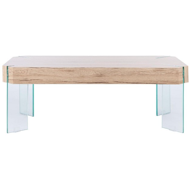 Katelyn Coffee Table Natural glass Legs Safavieh