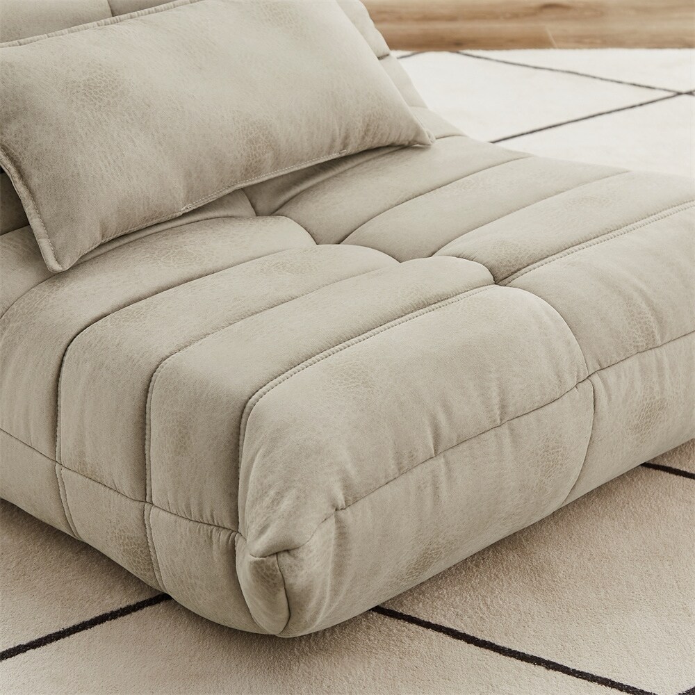 Soft Suede Lounge Chair Lazy Floor Sofa Accent Bean Bag Couch for Living Room Chair