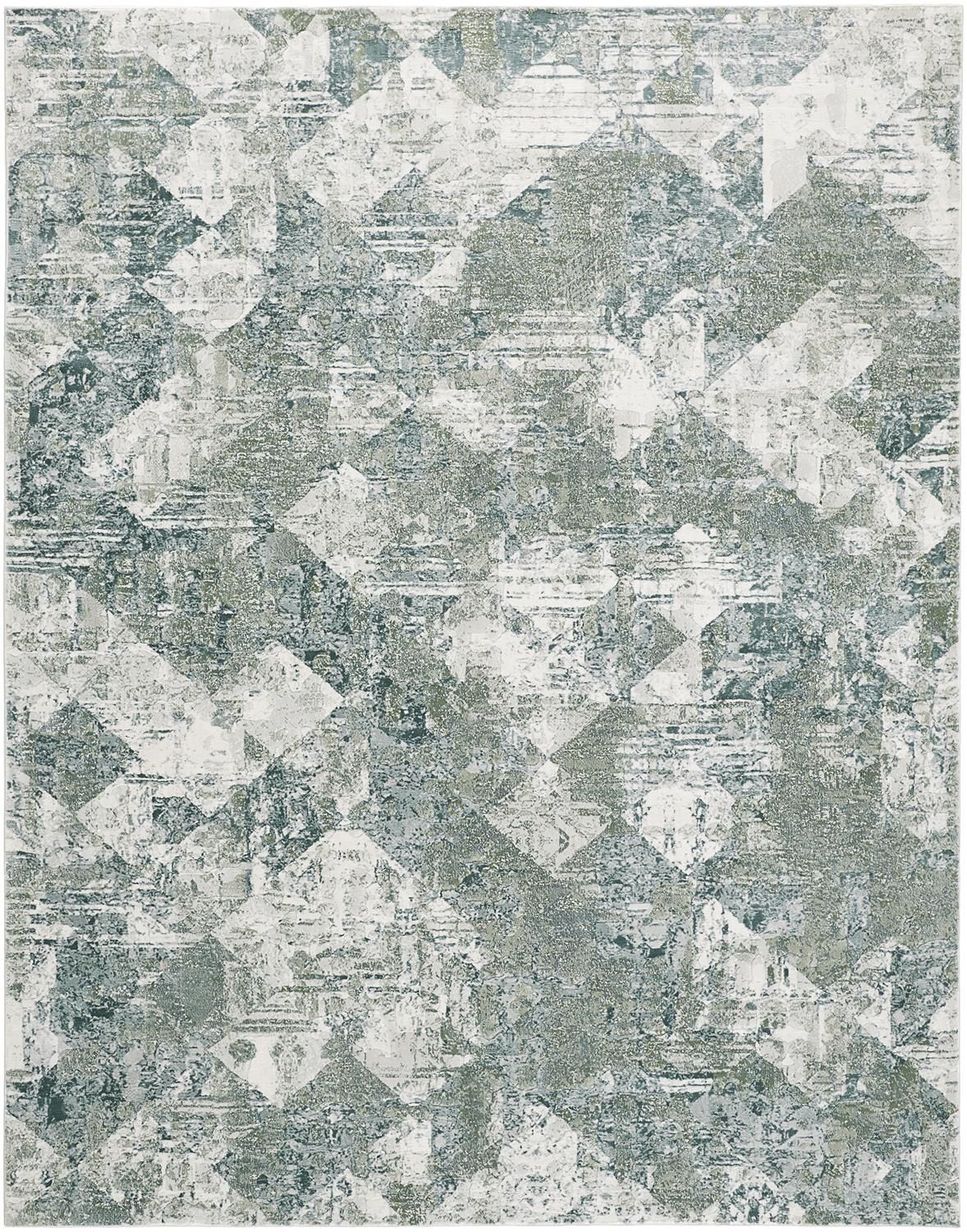 Halton Green and Ivory Rug by BD Fine