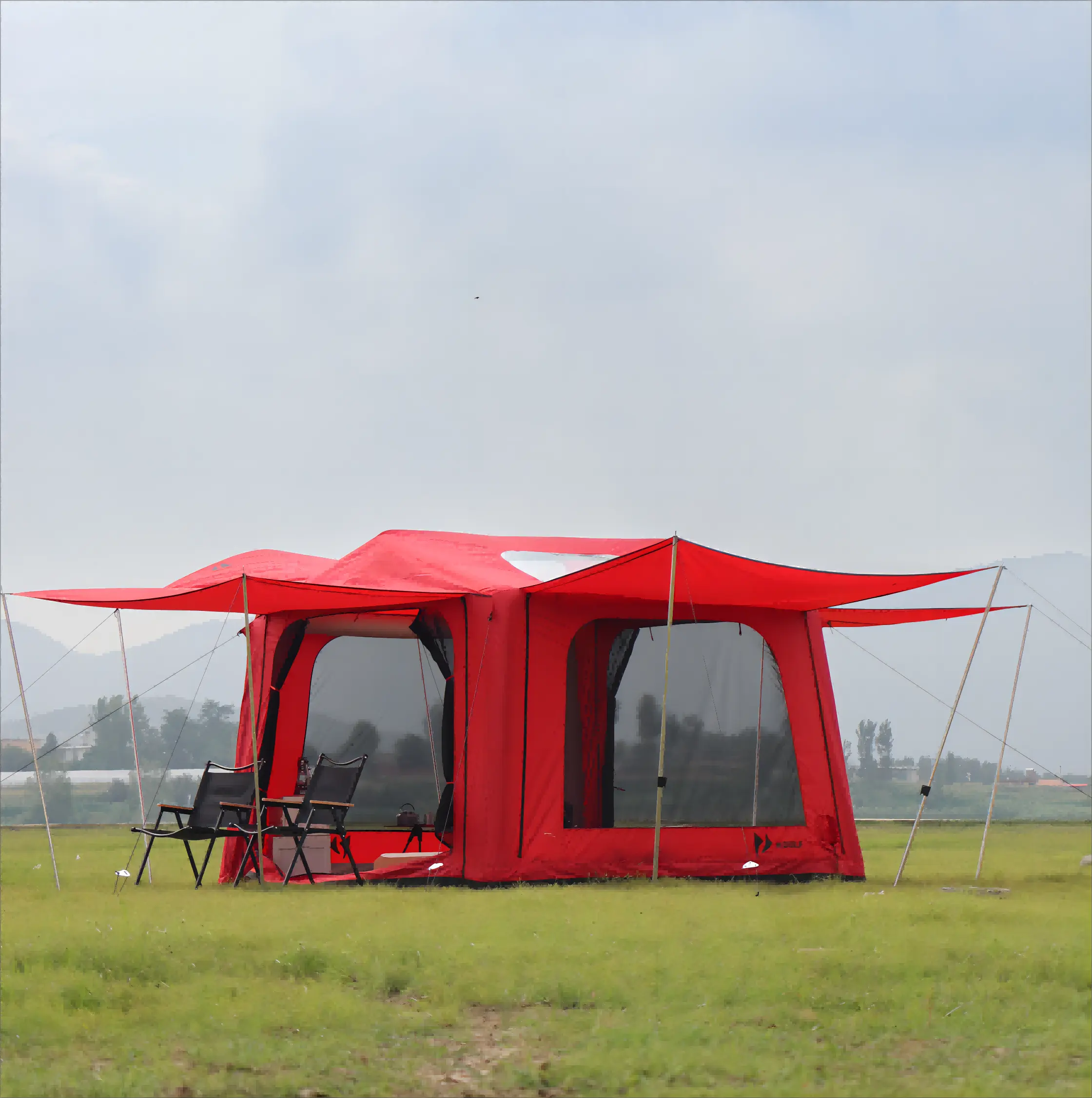 QX weather proof clear camping outdoor large family inflatable tent