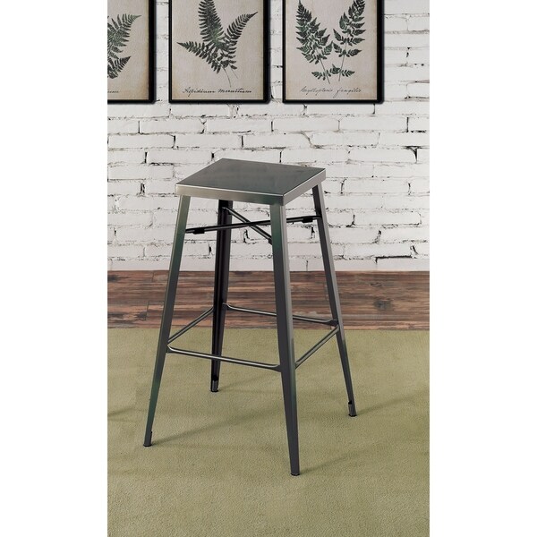 Furniture of America Jopp Industrial Grey Metal Barstools (Set of 2)