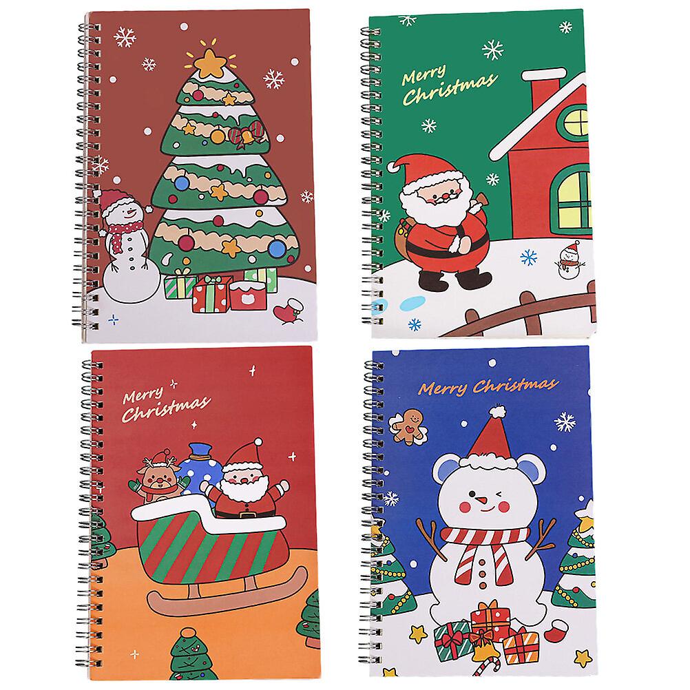 4 Pcs Premium Pocketbooks Christmas-themed Planning Books Diary Books (assorted Color)