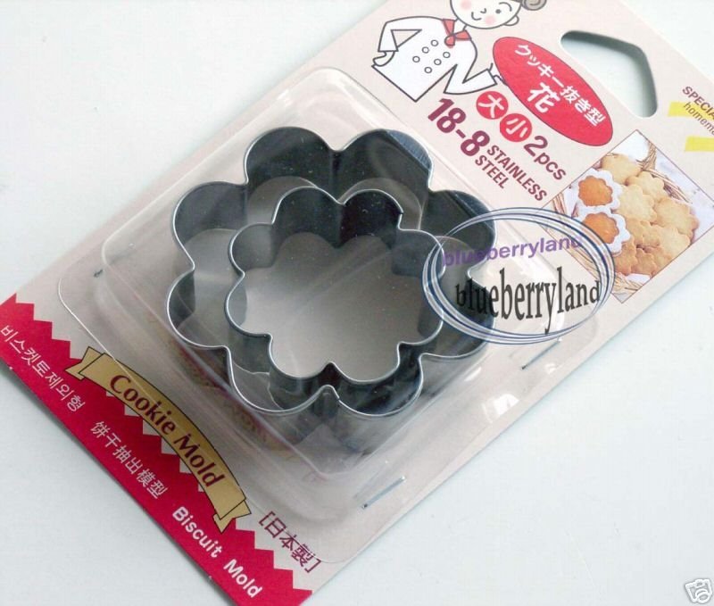 Japan flower Cookie cutters Biscuit molds cookies  x 2 Pcs home food baking kitchen parties