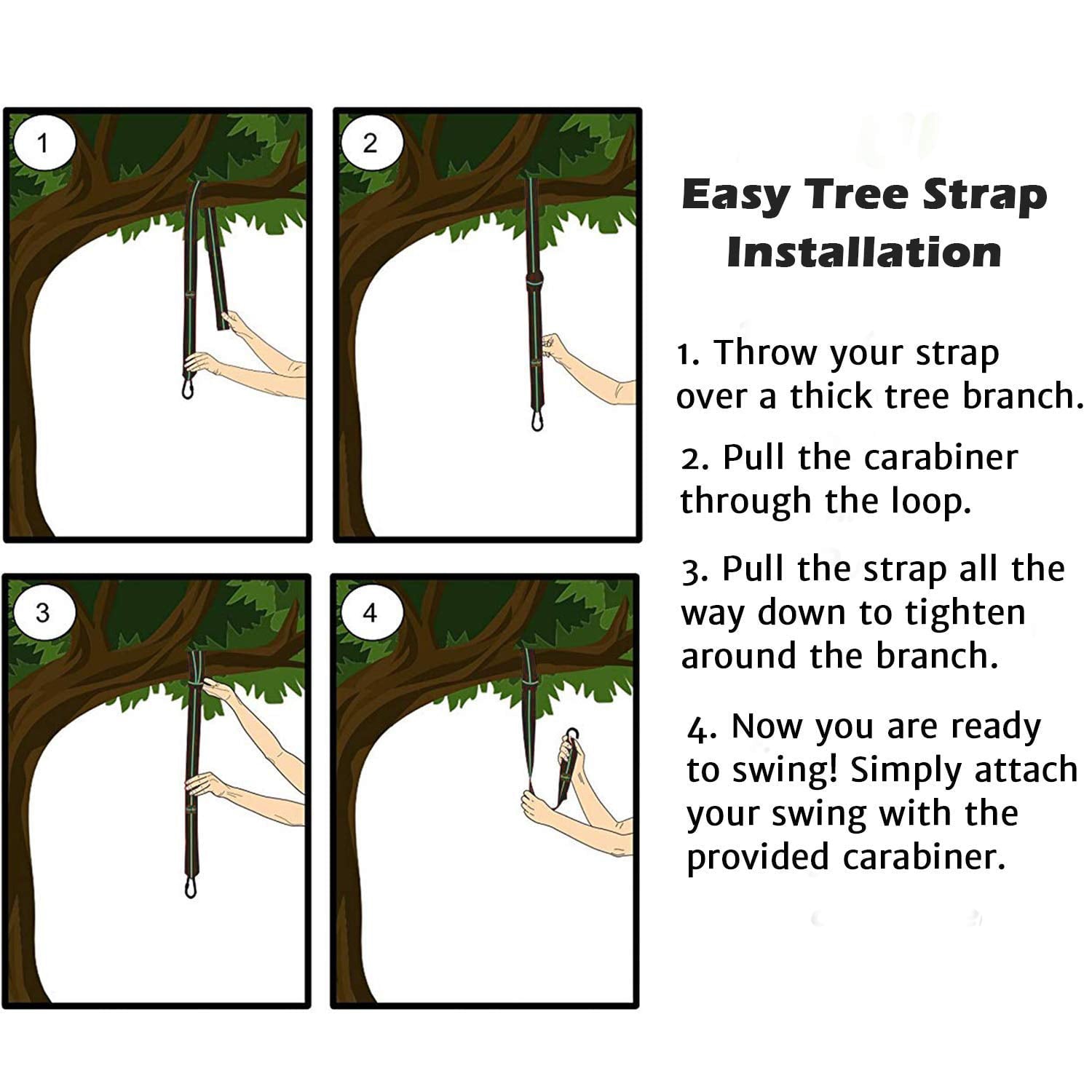 Swurfer Tree Swing Strap Hanging Kit， For Any Swing or Hammock， 32