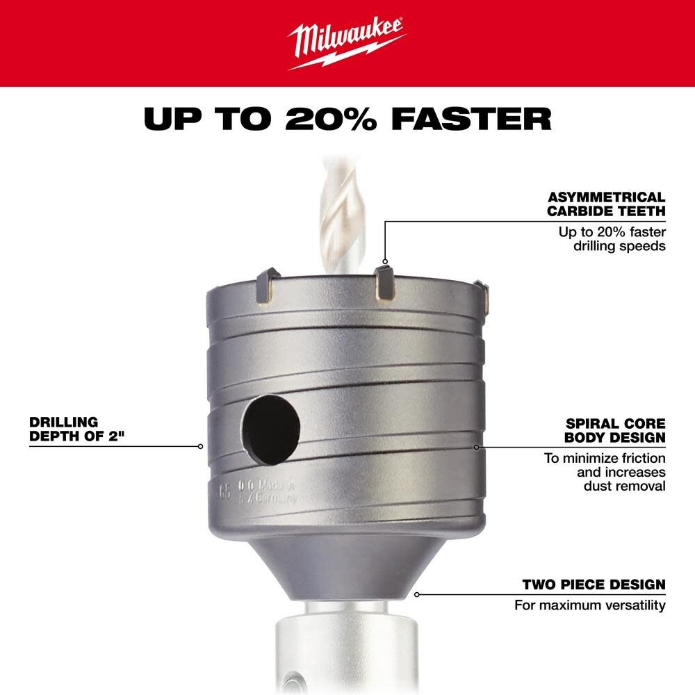 MW SDS+ Core Bit 4-3/8 in. x 2 in. 48-20-5255 from MW