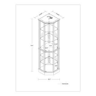 JHCA0012 Back-White Lighted Corner Curio Cabinet With Mirror V2-JHCA0012-WT