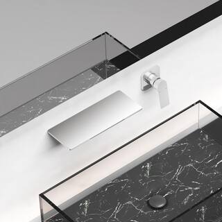 matrix decor Single Handle Widespread Wall Mounted Bathroom Faucet with Shelf Function in Brushed Nickel MD-AL127888NC