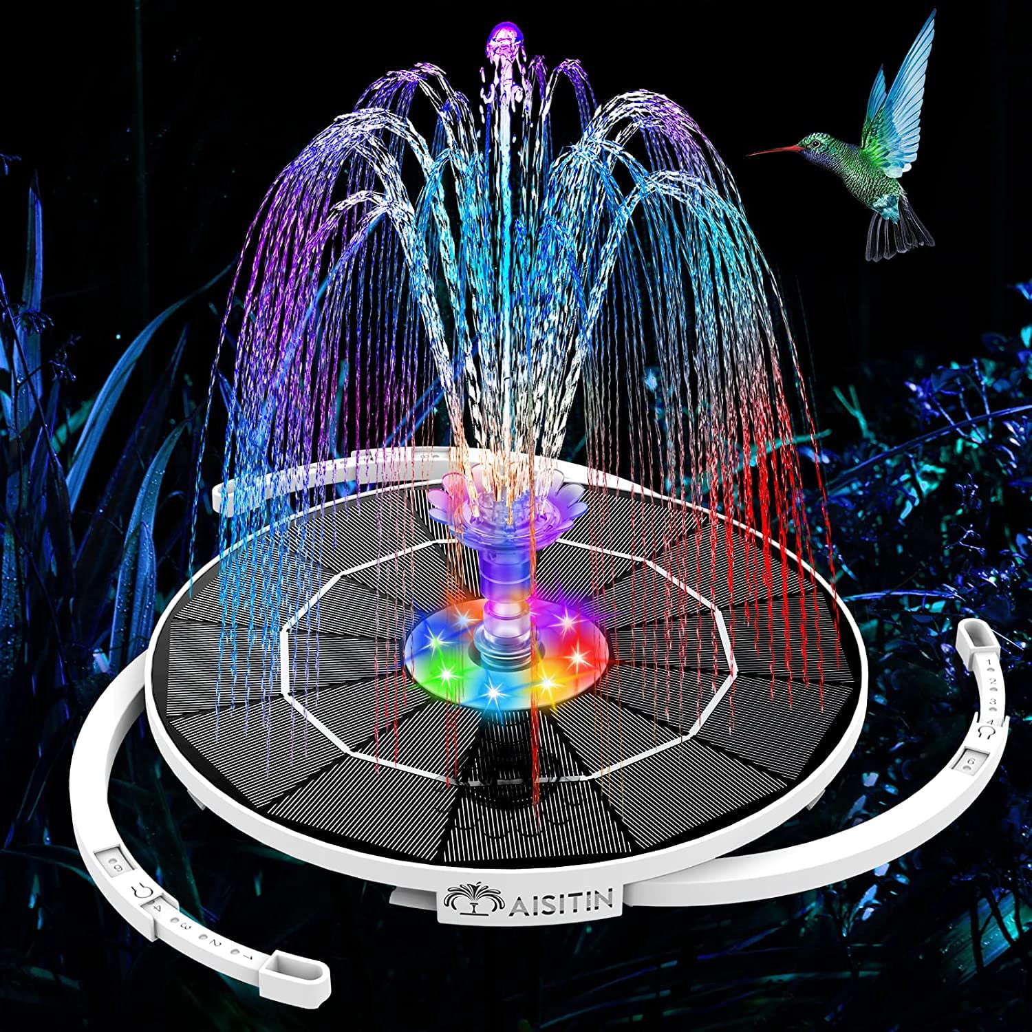 AISITIN 3.5W LED Plastic Solar Fountain for Outdoor Birdbath Garden  Pond Pool