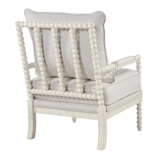 Kaylee Spindle Chair in Fabric with White Frame