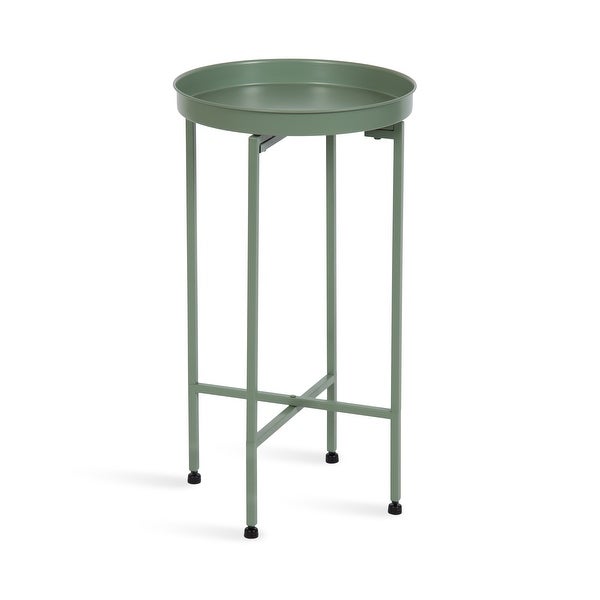 Kate and Laurel Celia Round Foldable Metal Accent Table - 14x14x26