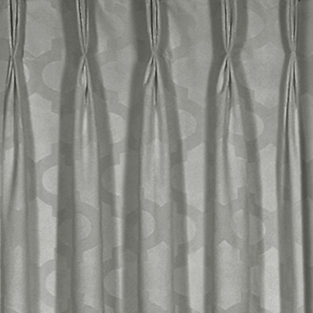 Kate Aurora 2 Pack Windsor Pinch Pleat rod Pocket back Tab Quatrefoil Window Curtain Panels