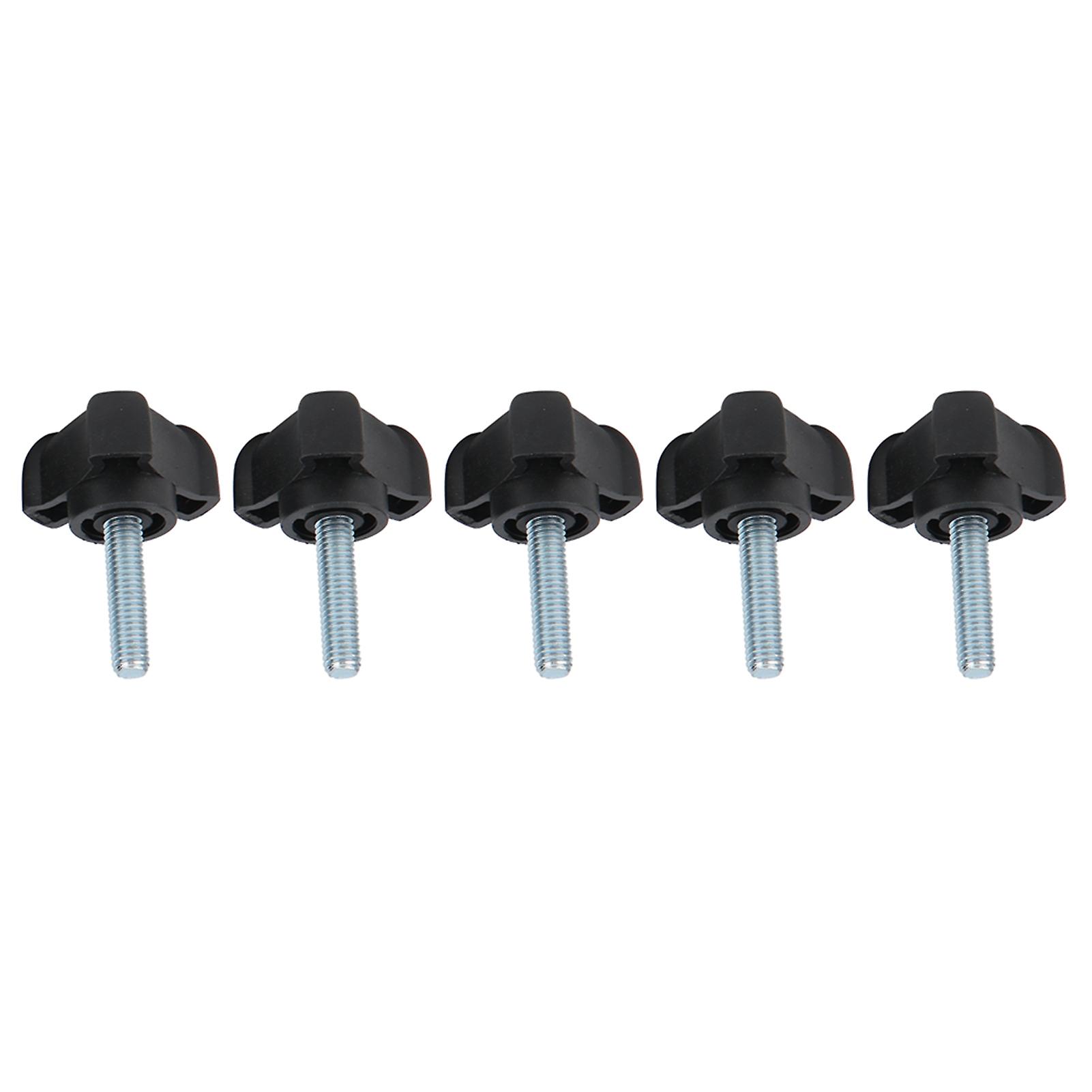 5 Pcs M6 Clamping Screw Knob Triangular Hand Thread Black Plastic Screw On Handle Clamping Knob