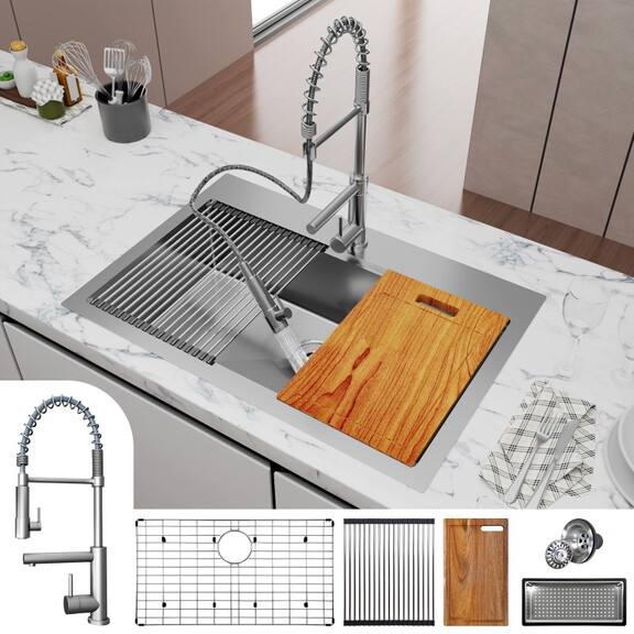 TECASA Workstation Kitchen Undermount Sink   33 in...