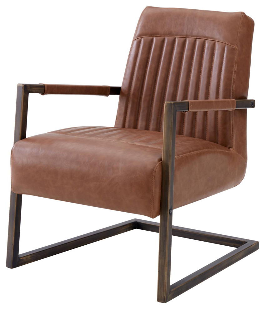 Texas Arm Chair  Antique Cigar Brown   Industrial   Armchairs And Accent Chairs   by Virgil Stanis Design  Houzz