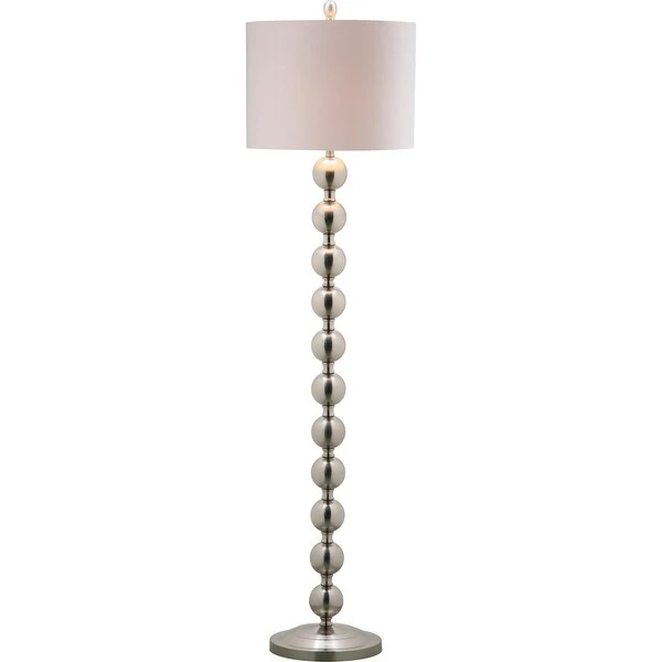 SAFAVIEH Lighting 59-inch Reflections Stacked Ball Nickel Floor Lamp - 15